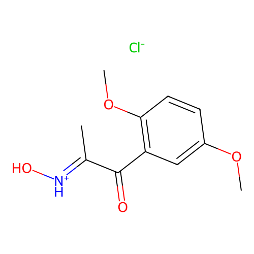 (E)-[1-(2,5-dimethoxyphenyl)-1-oxopropan-2-ylidene]-hydroxyazanium chloride structure