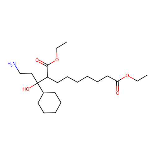 Diethyl 2-(3-amino-1-cyclohexyl-1-hydroxypropyl)nonanedioate structure