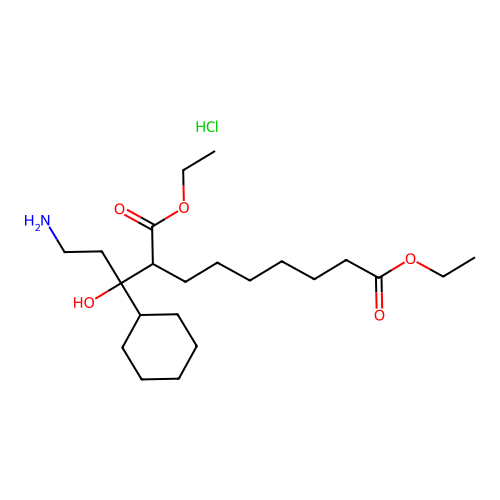Diethyl 2-(3-amino-1-cyclohexyl-1-hydroxypropyl)nonanedioate hydrochloride structure