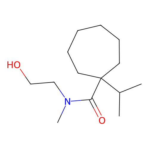 N-(2-Hydroxyethyl)-1-isopropyl-N-methylcycloheptanecarboxamide structure