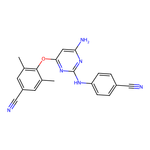 4-({6-Amino-2-[(4-cyanophenyl)amino]pyrimidin-4-YL}oxy)-3,5-dimethylbenzonitrile structure