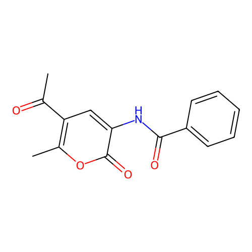 Benzamide, N-(5-acetyl-6-methyl-2-oxo-2H-pyran-3-yl)- structure
