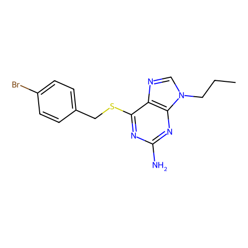 6-{[(4-Bromophenyl)methyl]sulfanyl}-9-propyl-9H-purin-2-amine structure