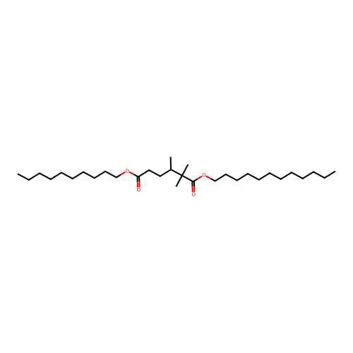 6-O-decyl 1-O-dodecyl 2,2,3-trimethylhexanedioate structure
