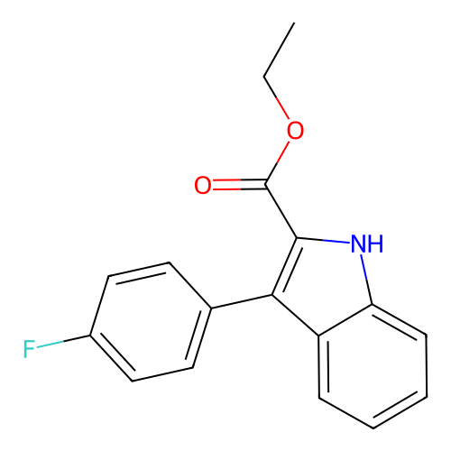 ethyl 3-(4-fluorophenyl)-1H-indole-2-carboxylate structure