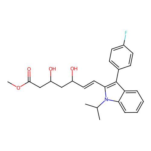 Methyl 7-[3-(4-fluorophenyl)-1-propan-2-ylindol-2-yl]-3,5-dihydroxyhept-6-enoate structure