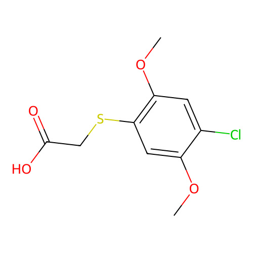 ((4-Chloro-2,5-dimethoxyphenyl)thio)acetic acid structure