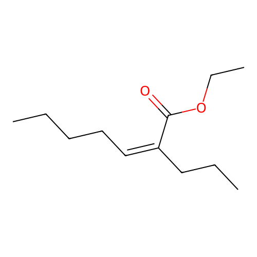 Ethyl 2-propyl-2-heptenoate structure