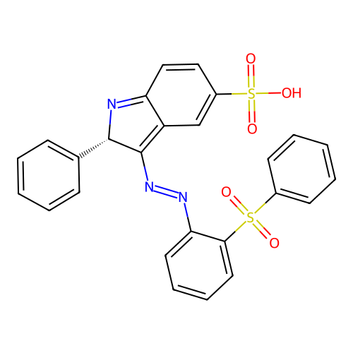 1H-Indole-5-sulfonic acid, 2-phenyl-3-(2-(2-(phenylsulfonyl)phenyl)diazenyl)- structure
