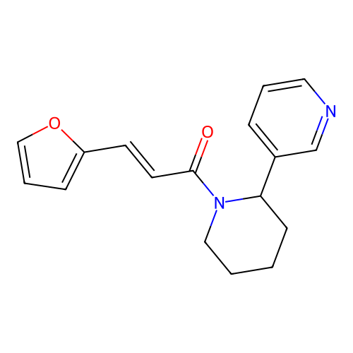 3-(2-Furanyl)-1-[2-(3-pyridinyl)-1-piperidinyl]-2-propen-1-one structure