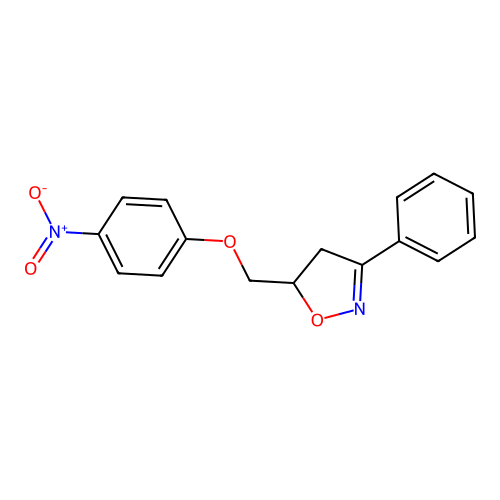 Isoxazole, 4,5-dihydro-5-[(4-nitrophenoxy)methyl]-3-phenyl- structure