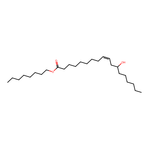 Octyl (R)-12-hydroxyoleate structure