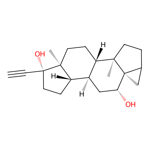 3,5-Cyclopregn-20-yne-6,17-diol structure