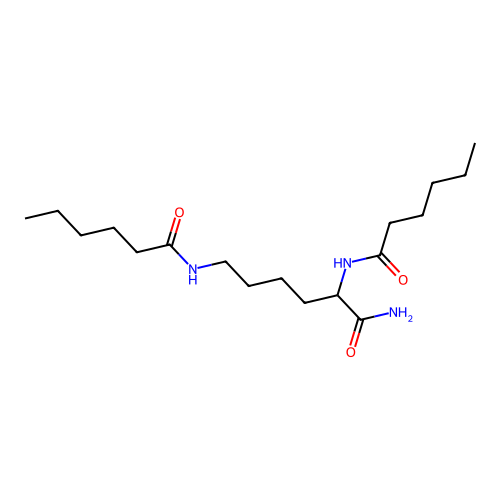 2,6-Bis((1-oxohexyl)amino)hexanamide structure