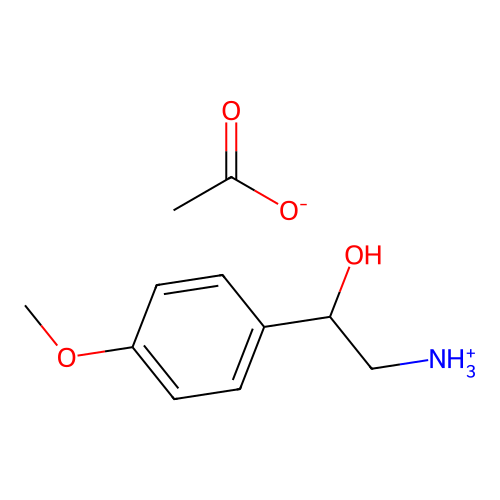 [2-Hydroxy-2-(4-methoxyphenyl)ethyl]azanium acetate structure