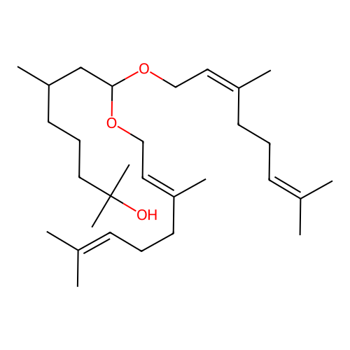 8,8-Bis(3,7-dimethylocta-2,6-dienoxy)-2,6-dimethyloctan-2-ol structure