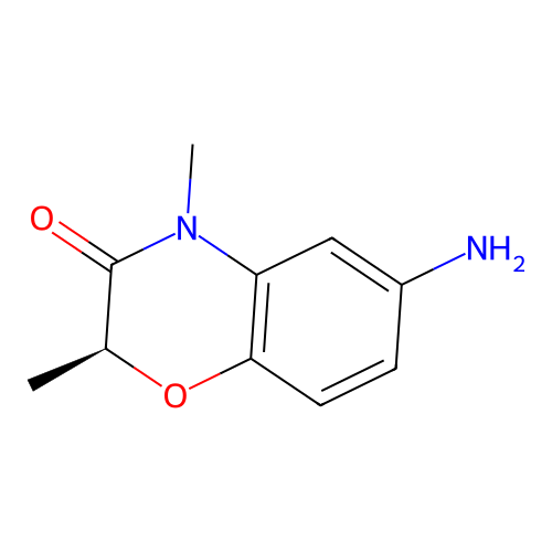 (2S)-6-amino-2,4-dimethyl-1,4-benzoxazin-3-one structure