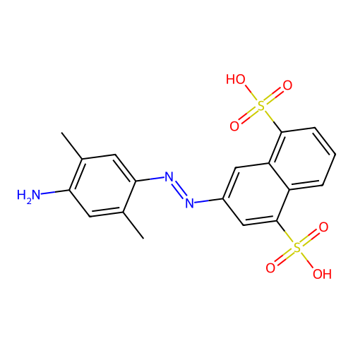 3-((4-Amino-2,5-dimethylphenyl)azo)naphthalene-1,5-disulphonic acid structure