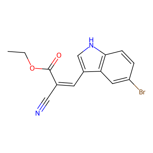 Ethyl 3-(5-bromo-1H-indol-3-yl)-2-cyano-2-propenoate structure