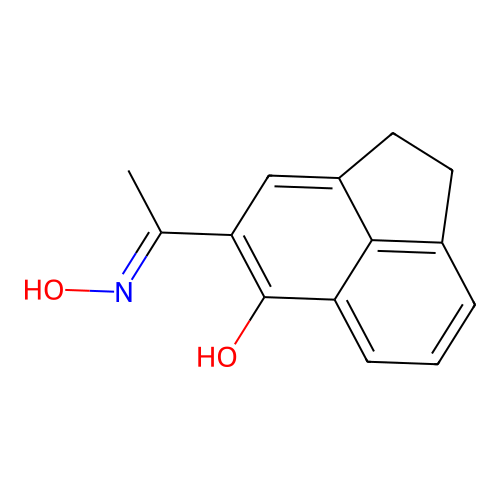 4-(N-hydroxy-C-methylcarbonimidoyl)-1,2-dihydroacenaphthylen-5-ol structure