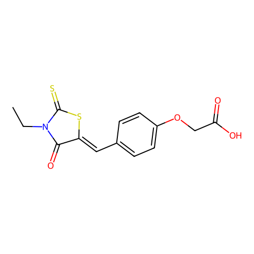 2-[4-[(3-ethyl-4-oxo-2-sulfanylidene-1,3-thiazolidin-5-ylide structure