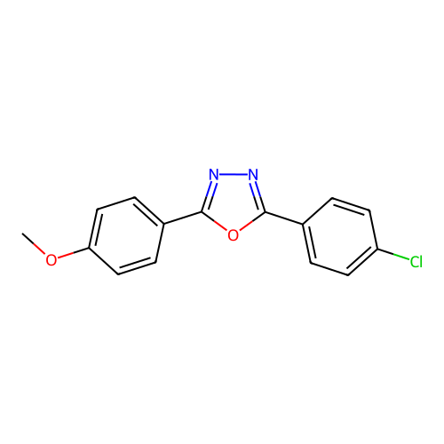 2-(4-Chlorophenyl)-5-(4-methoxyphenyl)-1,3,4-oxadiazole structure