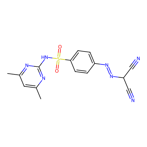 p-((Dicyanomethyl)azo)-N-(4,6-dimethyl-2-pyrimidinyl)benzenesulfonamide structure