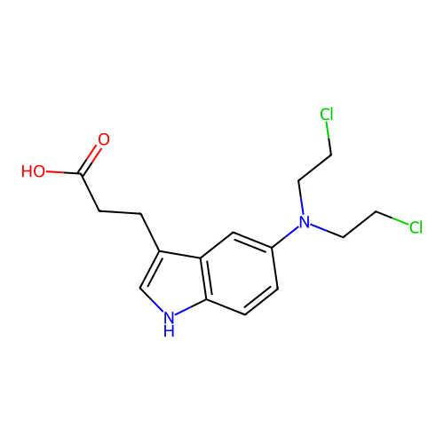 3-{5-[Bis(2-chloroethyl)amino]-1h-indol-3-yl}propanoic acid structure