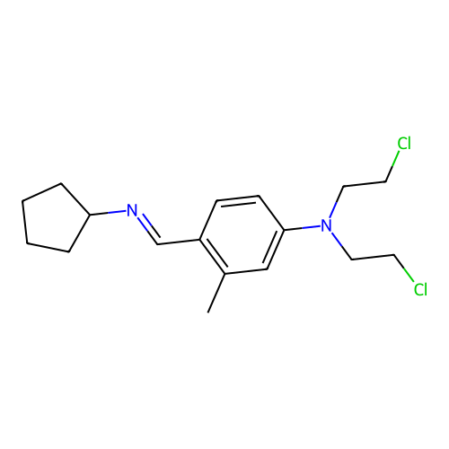 m-Toluidine,N-bis(2-chloroethyl)-4-(N-cyclopentylformimidoyl)- structure