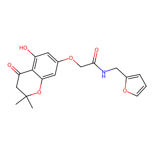 N-(furan-2-ylmethyl)-2-((5-hydroxy-2,2-dimethyl-4-oxochroman-7-yl)oxy)acetamide structure