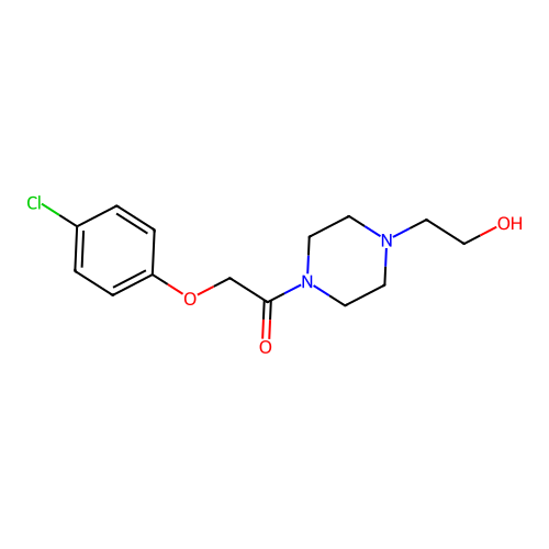 2-{4-[(4-Chlorophenoxy)acetyl]-1-piperazinyl}ethanol structure