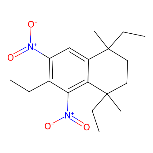 1,4,6-Triethyl-1,4-dimethyl-5,7-dinitro-1,2,3,4-tetrahydronaphthalene structure