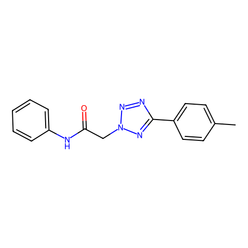 2-[5-(4-methylphenyl)tetrazol-2-yl]-N-phenylacetamide structure