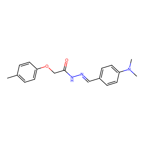 (E)-N'-(4-(dimethylamino)benzylidene)-2-(p-tolyloxy)acetohydrazide structure