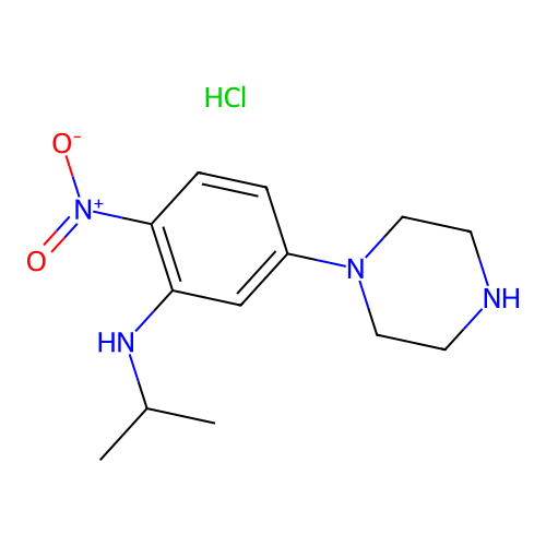 N-isopropyl-2-nitro-5-piperazin-1-ylaniline hydrochloride structure