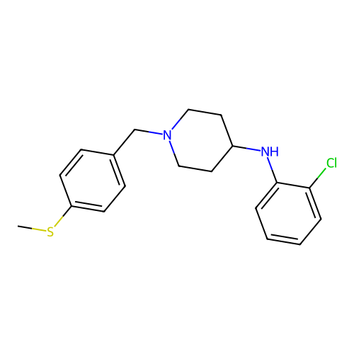 N-(2-chlorophenyl)-1-[(4-methylsulfanylphenyl)methyl]piperidin-4-amine structure