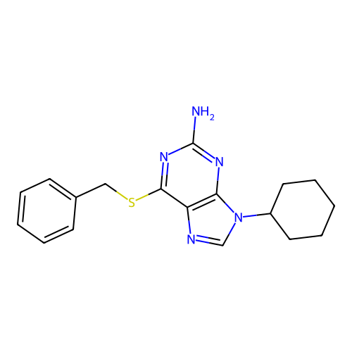 6-(苄硫基)-9-环己基-9H-嘌呤-2-胺 structure
