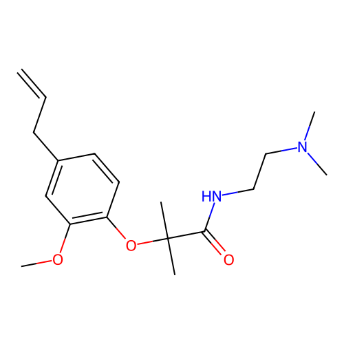 Propionamide, 2-(4-allyl-2-methoxyphenoxy)-N-(2-(dimethylamino)ethyl)-2-methyl- structure