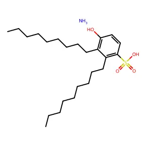 Benzenesulfonic acid, hydroxydinonyl-, ammonium salt (1:1) structure