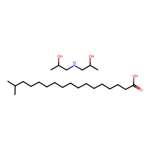 Isooctadecanoic acid, compd. with 1,1'-iminobis[2-propanol] (1:1) structure