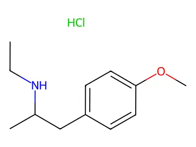 Benzeneethanamine, N-ethyl-4-methoxy-alpha-methyl-, hydrochloride (1:1) structure