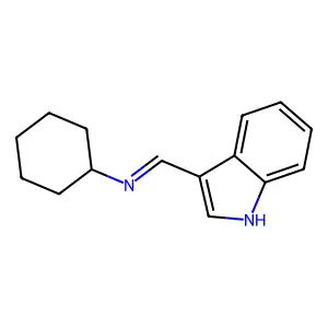 N-(1H-吲哚-3-基亚甲基)环己胺 structure