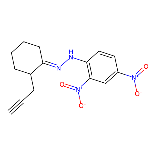 1-(2,4-Dinitrophenyl)-2-[2-(prop-2-yn-1-yl)cyclohexylidene]hydrazine structure