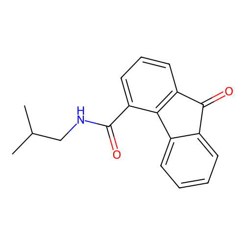 N-(2-methylpropyl)-9-oxofluorene-4-carboxamide structure