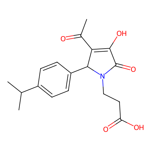 3-[3-Acetyl-4-hydroxy-2-(4-isopropyl-phenyl)-5-oxo-2,5-dihydro-pyrrol-1-yl]-propionic acid structure