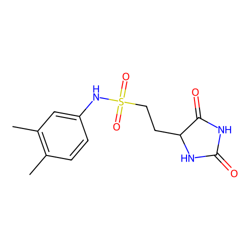 n-(3,4-Dimethylphenyl)-2-(2,5-dioxoimidazolidin-4-yl)ethanesulfonamide structure