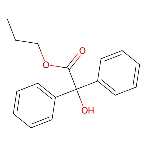 Propyl diphenylglycolate structure