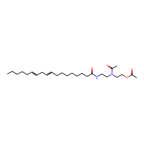 2-[Acetyl-[2-(octadeca-9,12-dienoylamino)ethyl]amino]ethyl acetate structure