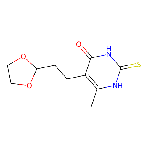5-[2-(1,3-dioxolan-2-yl)ethyl]-6-methyl-2-sulfanylidene-1H-pyrimidin-4-one structure