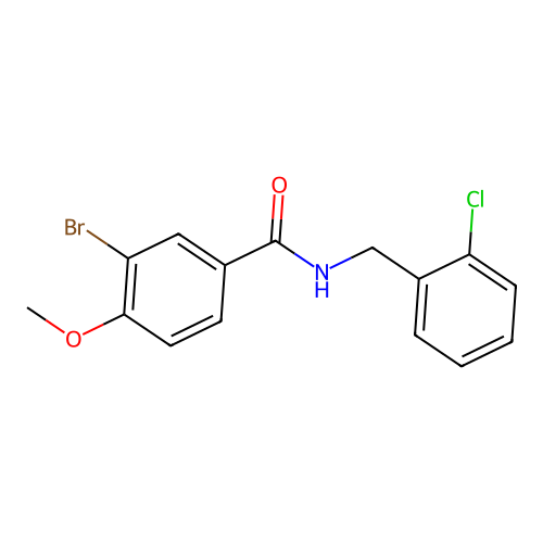 3-bromo-N-[(2-chlorophenyl)methyl]-4-methoxybenzamide structure